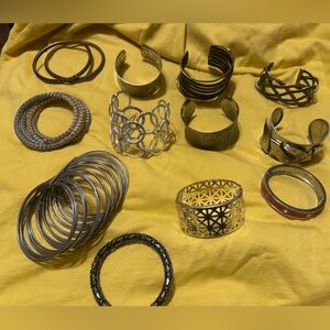 Elegant Gold and Silver Bangle Set